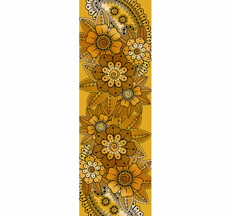Floral wallpaper in pailey indian style - TenStickers
