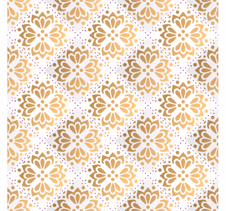Living area wallpaper with golden mandala design - TenStickers