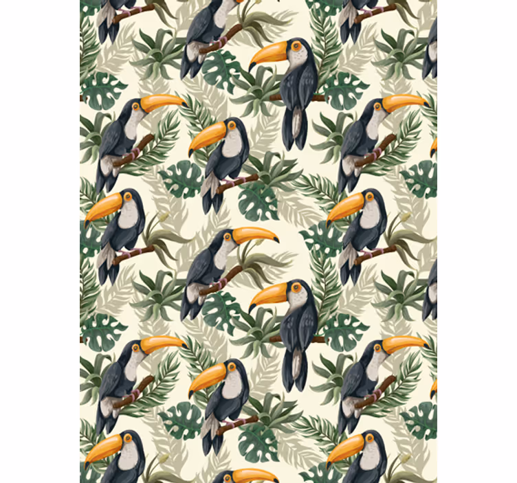 Jungle themed wallpaper jungle toucans - TenStickers