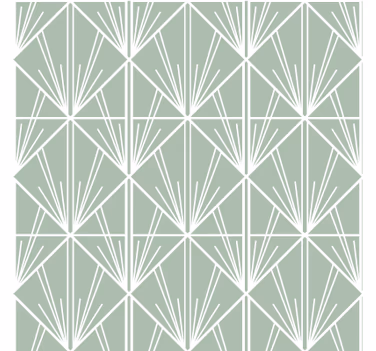 Living area wallpaper green and white art deco - TenStickers
