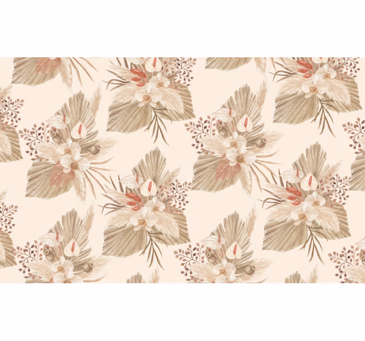 Living area wallpaper dried flower with pampas grass - TenStickers
