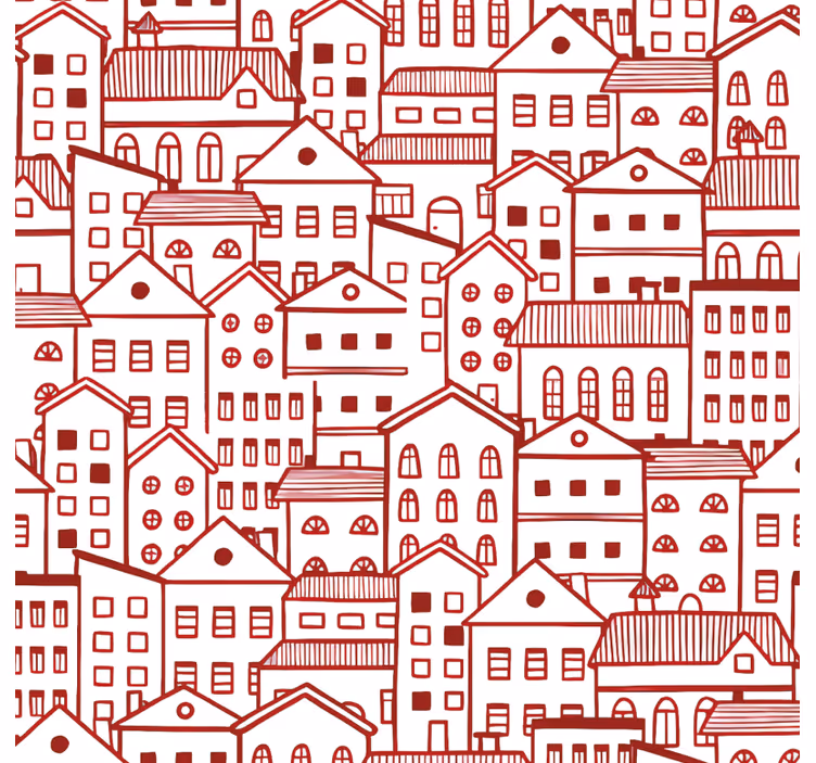 Textured wallpaper in modern city comic style - TenStickers