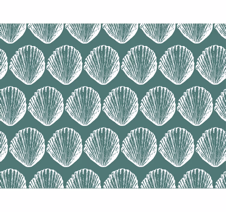 Wall paper in bedroom decorative shell design - TenStickers