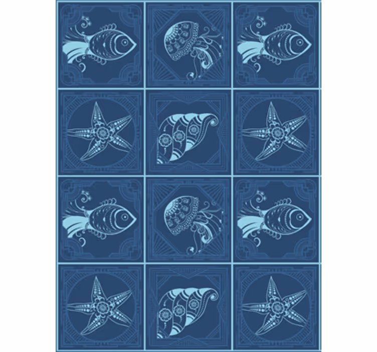 Animals wallpaper featuring decorative sea life - TenStickers