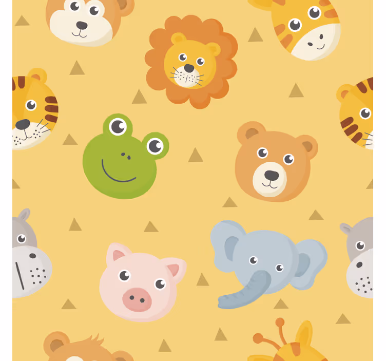 Animals wallpaper colorful animal play space - TenStickers