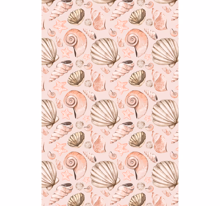 Animals wallpaper pastel seashells - TenStickers