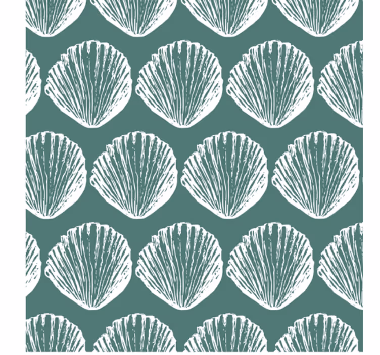 Animals wallpaper retro seashell design - TenStickers