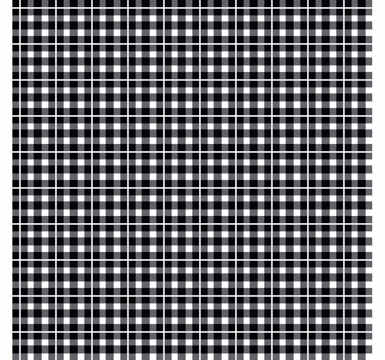 Wall paper in bedroom black and white gingham print - TenStickers