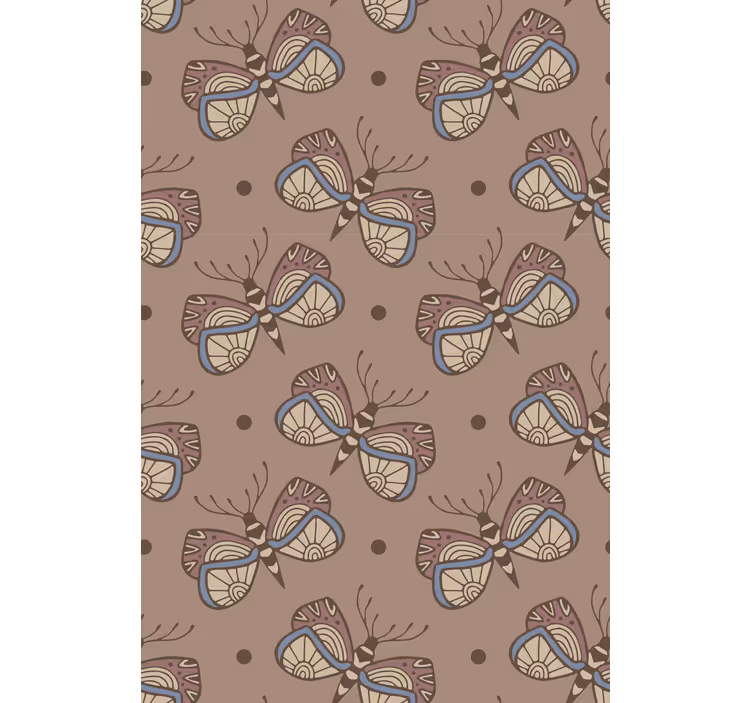 Inspirational vintage butterfly wall paper in bedroom - TenStickers