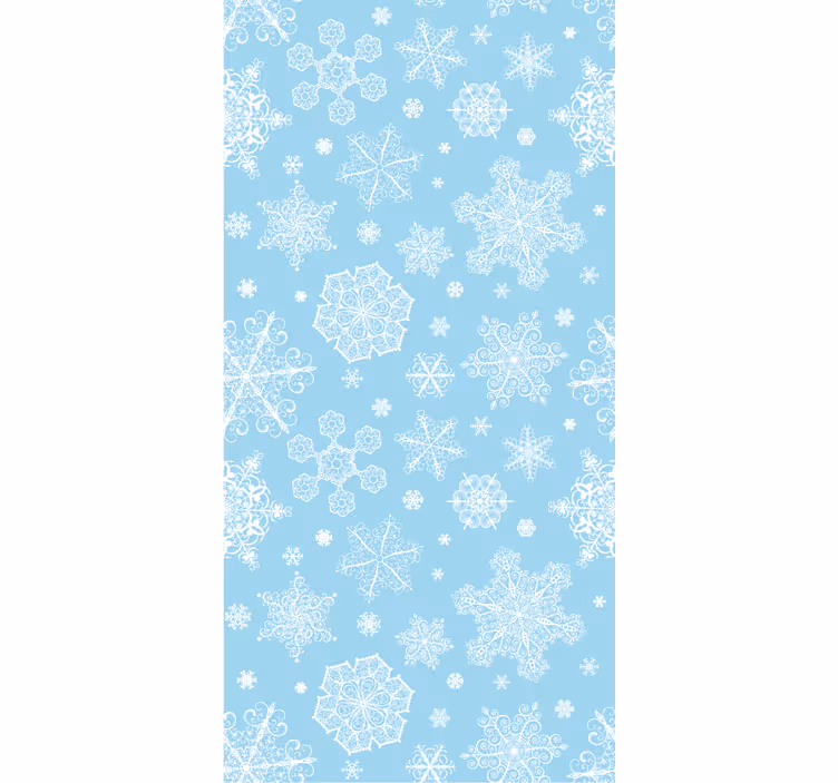 White snowflakes on blue background wall paper in bedroom - TenStickers