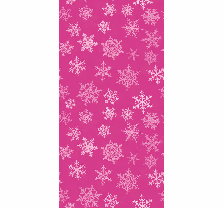 Wall paper in bedroom pink snowflakes design - TenStickers