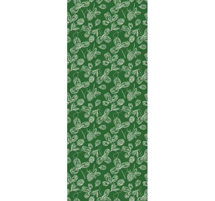 Green magnolia twig pattern wall paper in bedroom - TenStickers