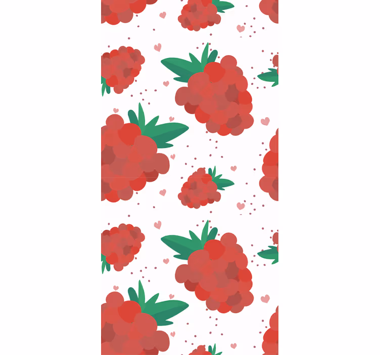 Berries watercolor with stains pattern wall paper in bedroom - TenStickers