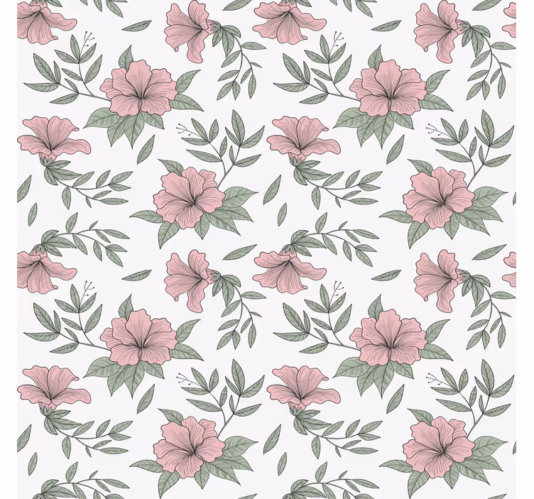 Wall paper in bedroom with floral pattern design - TenStickers