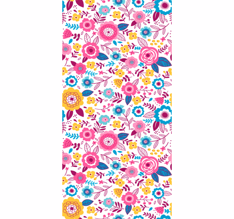 Vibrant botanical inspiration wall paper in bedroom - TenStickers