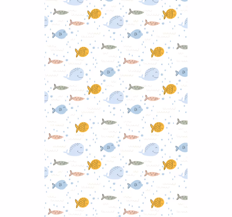 Animals wallpaper cartoon multicolor fish - TenStickers