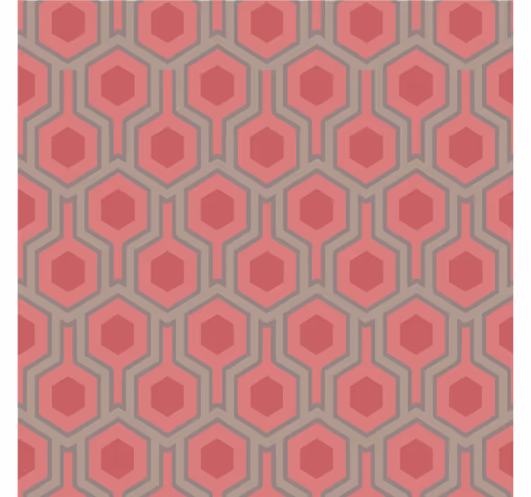 Wallpaper office 70s pink hexagons - TenStickers