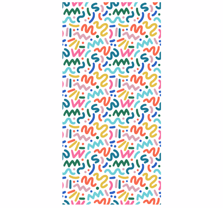 Hallway wallpaper abstract colorful shapes - TenStickers