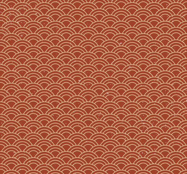 Hallway wallpaper featuring vintage japanese waves - TenStickers