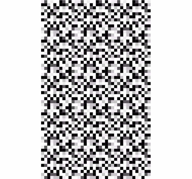 Hallway wallpaper with monochrome pixel pattern - TenStickers