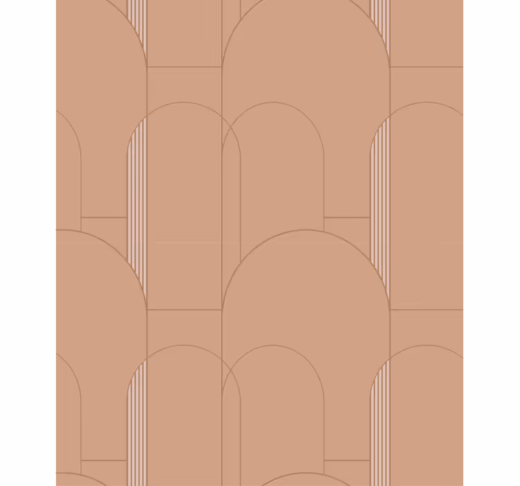Wallpaper for dining area terracotta geometric circles - TenStickers