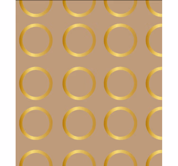 Wallpaper for dining area with golden circle patterns - TenStickers