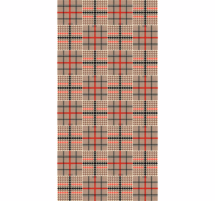 Wallpaper for dining area in brown plaid pattern - TenStickers
