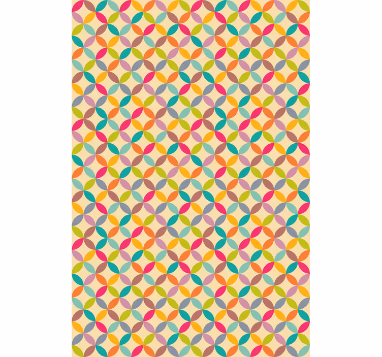 Colorful geometric wallpaper for dining area - TenStickers