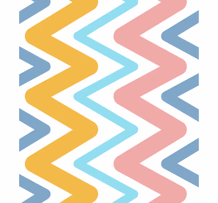 Wallpaper geometric lively zigzag design - TenStickers