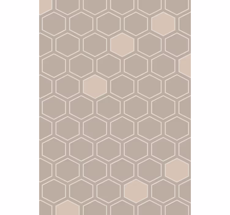 Wallpaper geometric hexagon beige pattern - TenStickers