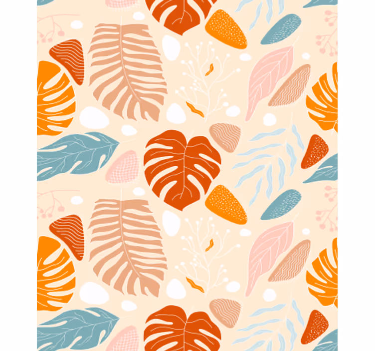 Nature wallpaper colourful leaf design - TenStickers