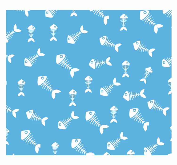 Nature wallpaper fish bones design - TenStickers