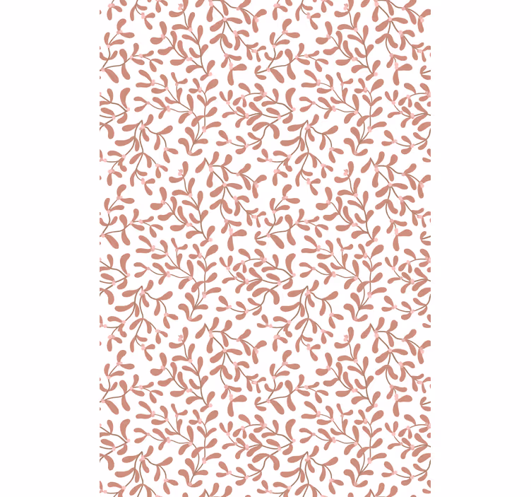 Nature wallpaper terracotta small leaves design - TenStickers