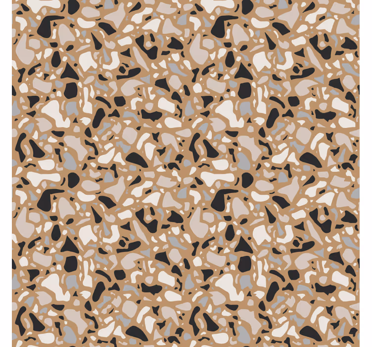 Textured wallpaper classic brown terrazzo - TenStickers