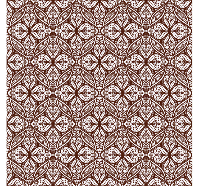 Retro wallpaper with brown floral design - TenStickers