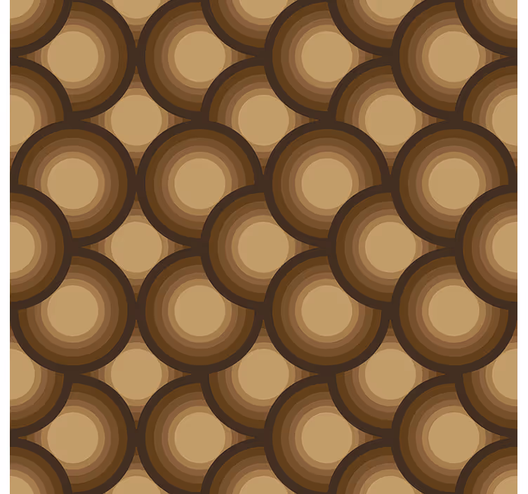 Retro wallpaper with brown sun patterns - TenStickers
