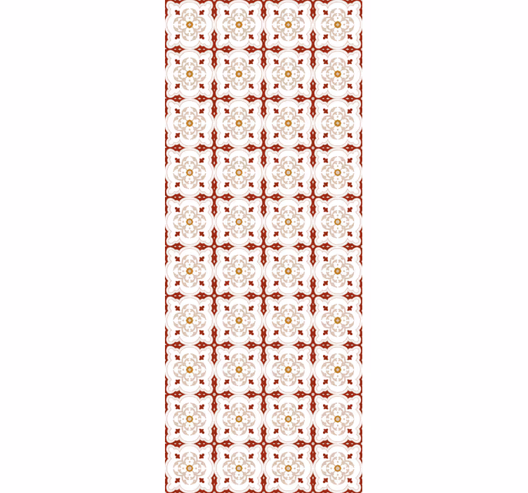 Tile effect wallpaper red shaped tiles - TenStickers