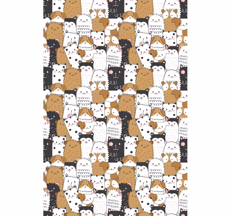 Wallpaper childrens room adorable seamless dogs - TenStickers