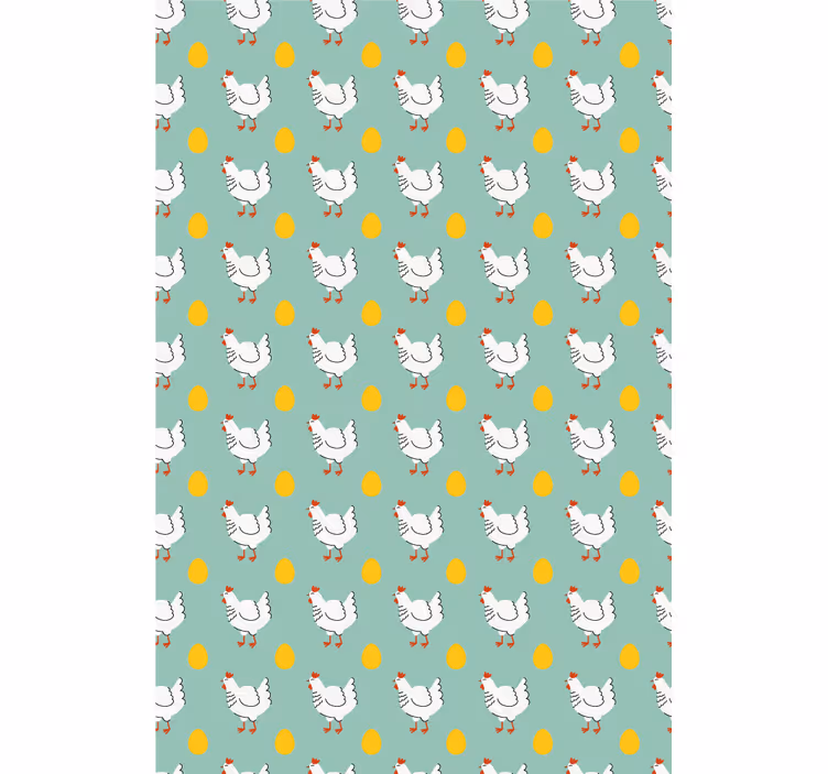 Wallpaper childrens room white chick blue background - TenStickers