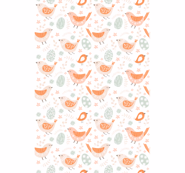 Wallpaper childrens room minimalistic nordic birds - TenStickers