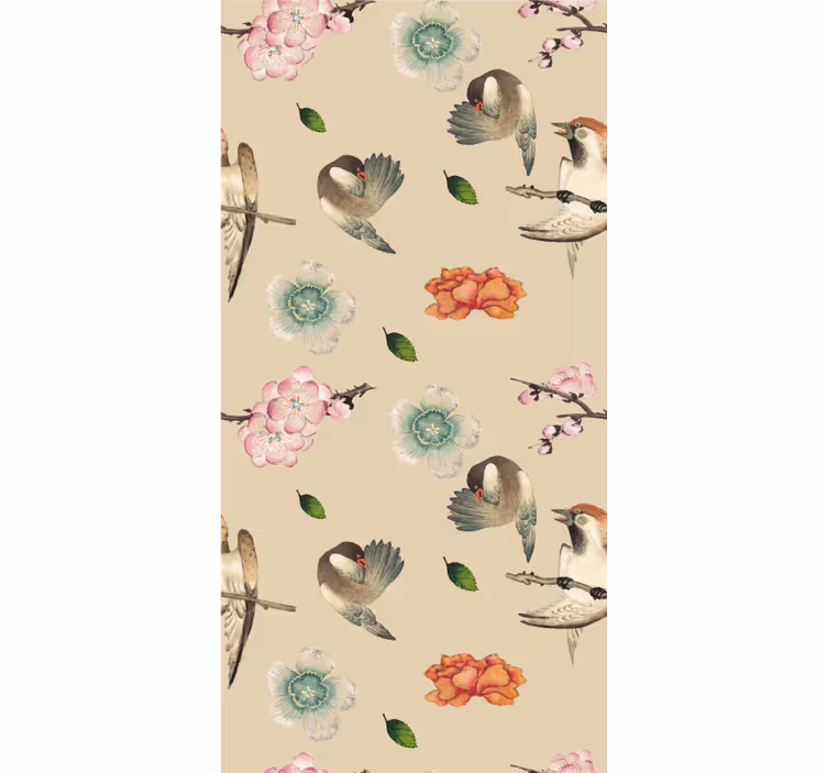 Wallpaper childrens room beautiful bird duck egg - TenStickers
