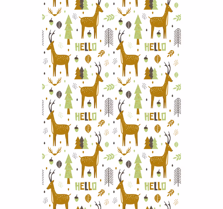 Wallpaper childrens room nordic forest welcome - TenStickers