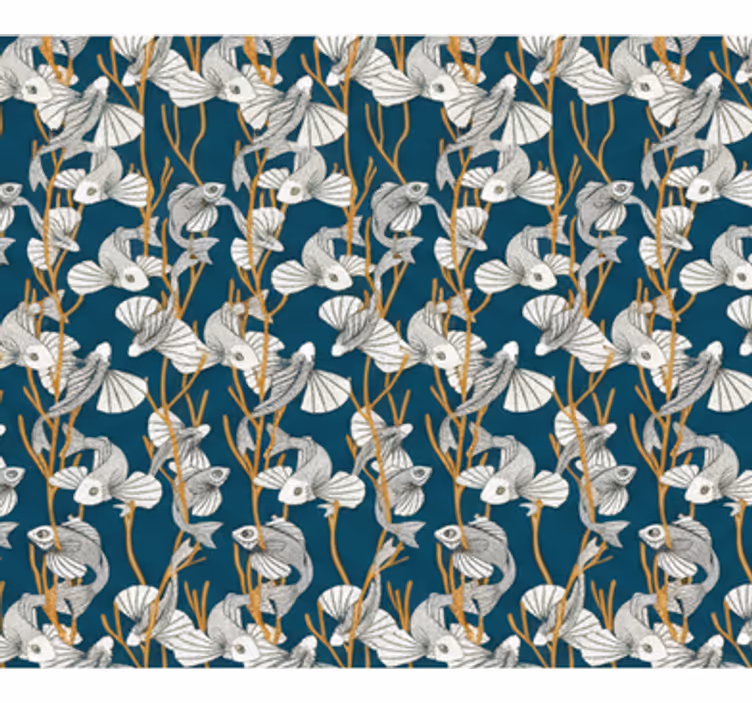 Living area wallpaper deep sea coral drift - TenStickers