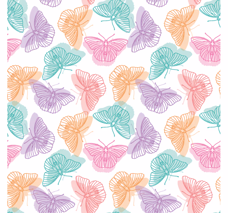 Colorful silhouette butterflies wallpaper - TenStickers