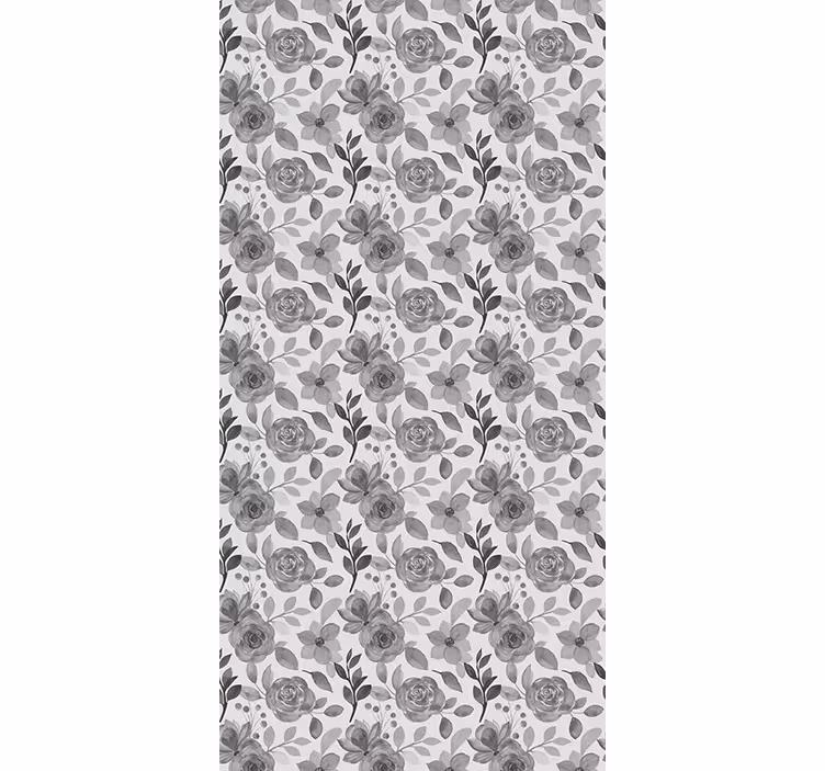 Hallway wallpaper elegant gray florals - TenStickers