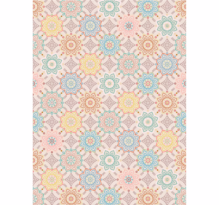 Vibrant bloom concept hallway wallpaper - TenStickers