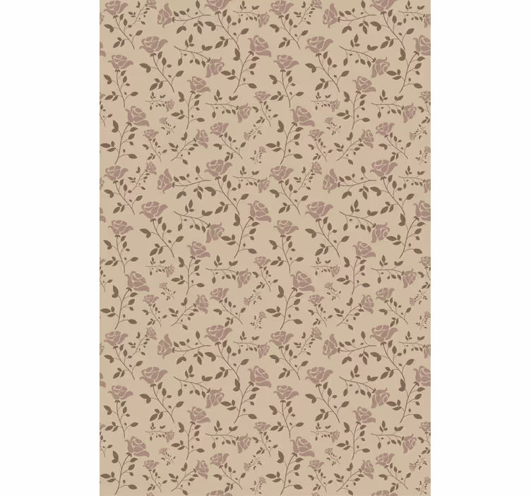 Hallway wallpaper with delicate botanical details - TenStickers