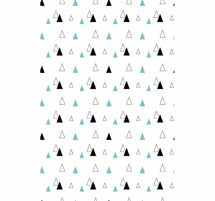 Nordic wallpaper in black grey and blue triangles - TenStickers