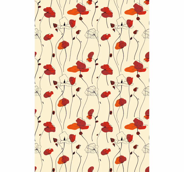 Poppies classic wallpaper - TenStickers