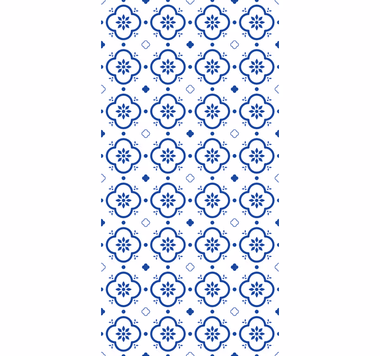 Classic wallpaper in blue tile design - TenStickers